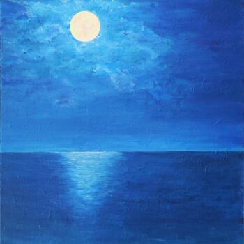 Painting titled "Night" by Elena Moshchenko, Original Artwork, Acrylic