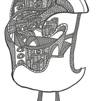 Dibujo titulada "Te nutres de un rec…" por Meli Criado, Obra de arte original