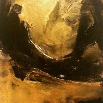 Painting titled "Golden cage" by Meline White, Original Artwork, Acrylic