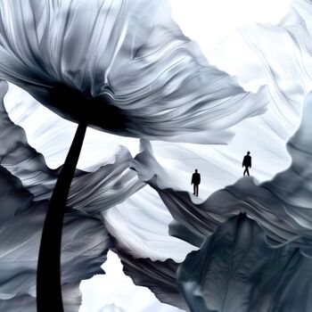 Digitale Kunst mit dem Titel "Rainy walk" von Mélissa Boï, Original-Kunstwerk, KI-generiertes Bild