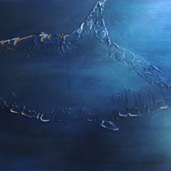 Painting titled "Le grand bleu" by Mélissa Sadjan, Original Artwork, Acrylic