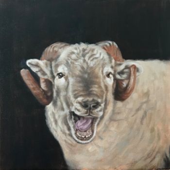 Painting titled "Happy as Larry" by Melissa Gee, Original Artwork, Oil
