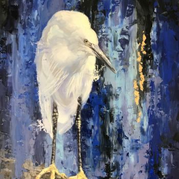 Painting titled "Lapis Sentinel" by Melissa Gee, Original Artwork, Oil