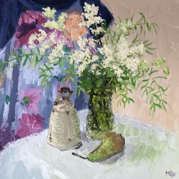Painting titled "Meadowsweet" by Melissa Gee, Original Artwork, Oil Mounted on Cardboard