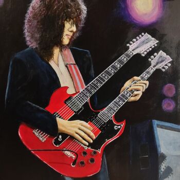 Peinture intitulée "Jimmy Page" par Mélissian, Œuvre d'art originale, Acrylique
