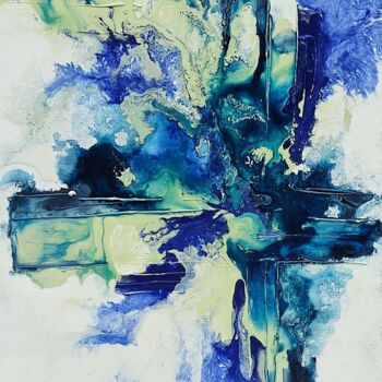 Ζωγραφική με τίτλο "BLUE LAGOON" από Melle, Αυθεντικά έργα τέχνης, Λάδι