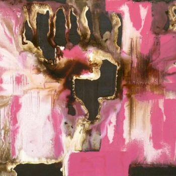 Pittura intitolato "ABSTRACTION EN ROSE" da Melle, Opera d'arte originale, Olio