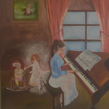 Malerei mit dem Titel "O espírito e a pian…" von Marcos Henrique Mello, Original-Kunstwerk, Öl