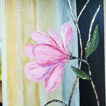 Картина под названием "Цветок2" - Наталья Мельникова, Подлинное произведение искусства, Акрил Установлен на картон
