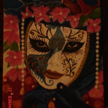 Peinture intitulée "Masque de Venise" par Mélodie R. Arts & Co, Œuvre d'art originale, Huile