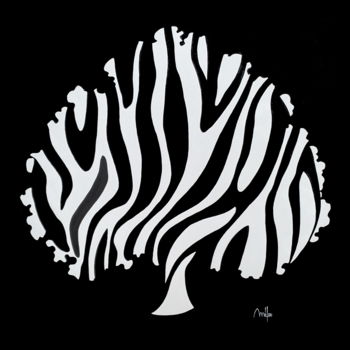 Painting titled "zebra tree.jpg" by Mélou, Original Artwork, Acrylic