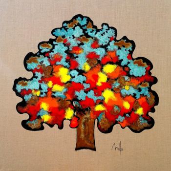 Ζωγραφική με τίτλο "rusty tree2.jpg" από Mélou, Αυθεντικά έργα τέχνης, Ακρυλικό