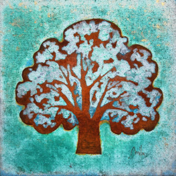 Painting titled "rusty tree 8" by Mélou, Original Artwork, Acrylic