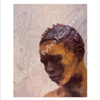 Painting titled ""Africano"" by Nenarias, Original Artwork