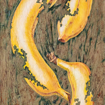 Painting titled "Disappearing bananas" by Maria Meltsaeva, Original Artwork, Oil