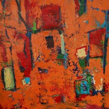 Painting titled "Janelas" by Maria Emilia Amaral, Original Artwork, Oil