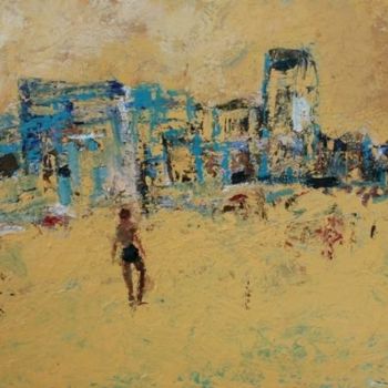 Pintura intitulada "Praia" por Maria Emilia Amaral, Obras de arte originais, Outro