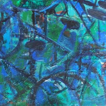 Painting titled "bicicletario" by Maria Emilia Amaral, Original Artwork, Oil