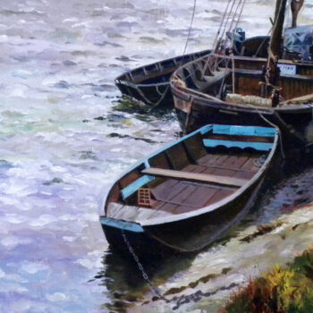 Painting titled "bateaux de loire.jpg" by Memto, Original Artwork, Acrylic