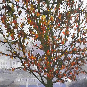 Painting titled "L'arbre rouge .jpg" by Memto, Original Artwork, Acrylic