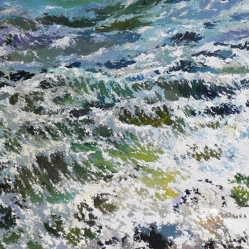 Peinture intitulée "Mer déchaînée.jpg" par Memto, Œuvre d'art originale, Acrylique