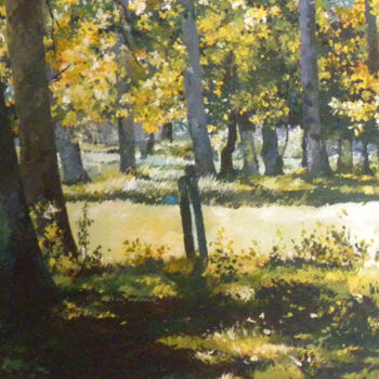 Painting titled "Sous bois marais po…" by Memto, Original Artwork, Acrylic