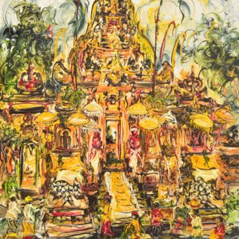 Painting titled "Balinese Ceremony i…" by Men Sagan, Original Artwork