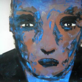 Painting titled "blue mood" by Mendelart, Original Artwork, Oil