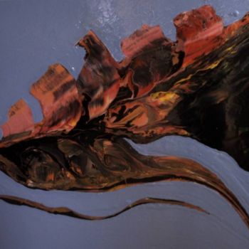 Schilderij getiteld "Blowing" door Mendelart, Origineel Kunstwerk, Olie