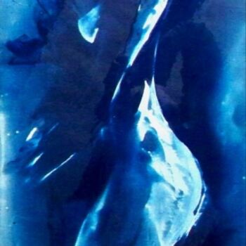 Painting titled "Silhouette de nuit 2" by Mendelart, Original Artwork, Oil