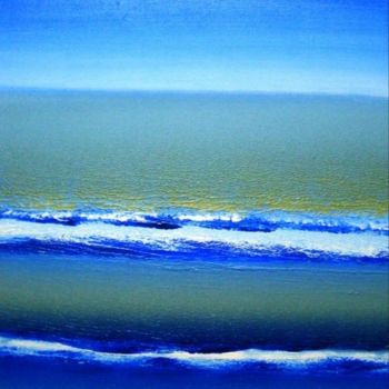 Painting titled "Whispering waves" by Mendelart, Original Artwork, Oil