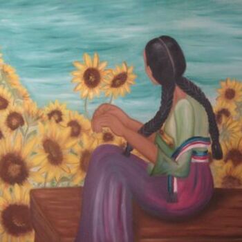 Peinture intitulée "Ketzaliztli" par Esmeralda Cabrera Mendo, Œuvre d'art originale