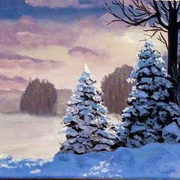 Pintura intitulada "Winter Fields" por Mendoza Fine Arts, Obras de arte originais, Acrílico