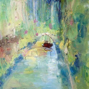 Painting titled "Suzhou Water Townsh…" by Mengmeng Yue, Original Artwork, Oil