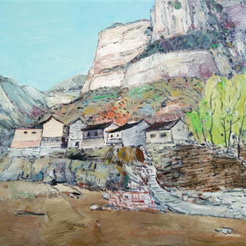 Painting titled "Taihang Mountain" by Mengmeng Yue, Original Artwork