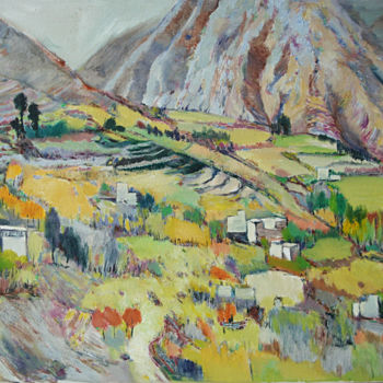 Painting titled "Beauty Valley (2)" by Mengmeng Yue, Original Artwork, Oil