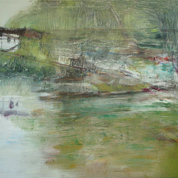 Schilderij getiteld "Wuyuan Impression" door Mengmeng Yue, Origineel Kunstwerk, Olie
