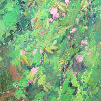 "Hibiscus (5)" başlıklı Tablo Mengmeng Yue tarafından, Orijinal sanat, Petrol