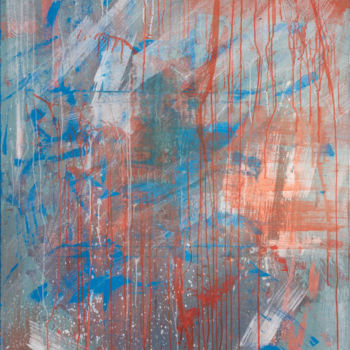 Картина под названием "Red energy flows" - Anatoliy Menkiv, Подлинное произведение искусства, Масло Установлен на Деревянная…