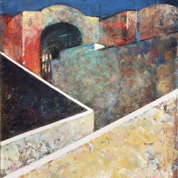 Painting titled "Tunisia" by Anatoliy Menkiv, Original Artwork, Oil Mounted on Wood Stretcher frame