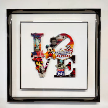 Γλυπτική με τίτλο "Love USA Story Luxu…" από Peggy-Lee Mensen, Αυθεντικά έργα τέχνης, Αλουμίνιο