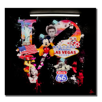 Картина под названием "Love USA Story Compo" - Peggy-Lee Mensen, Подлинное произведение искусства, Цифровая живопись