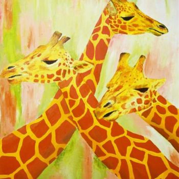 Painting titled "Girafes" by Antoni Menu, Original Artwork, Other