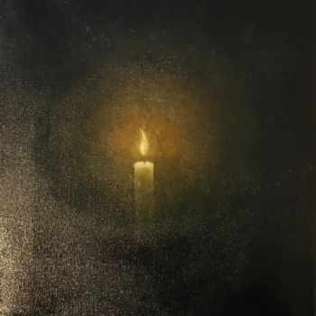 Painting titled "Candle" by Meomer, Original Artwork, Oil