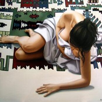 Картина под названием "Sobre superficies i…" - Mercedes Fariña, Подлинное произведение искусства