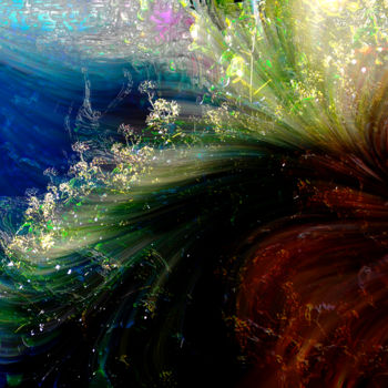 Digitale Kunst mit dem Titel "Floral Fantasia" von Richard Cresswell Thomas, Original-Kunstwerk, 2D digitale Arbeit