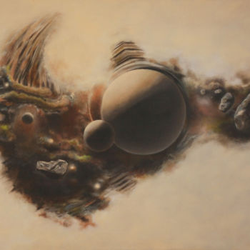 Painting titled "мягкий космос/soft…" by Artiom Suhomlinov, Original Artwork, Oil