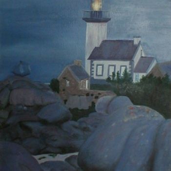 Peinture intitulée "phare" par Sylvia Leroy, Œuvre d'art originale, Huile