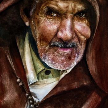 Ζωγραφική με τίτλο "Ian Wright's shopke…" από Merhab., Αυθεντικά έργα τέχνης, Ακουαρέλα