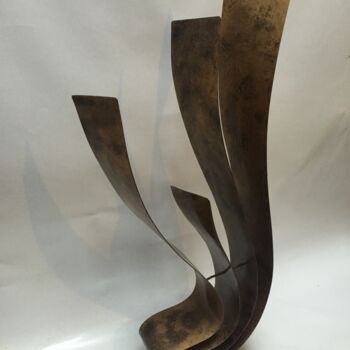 Sculpture titled "l-envole-88x40x15cm…" by Mériadec Le Clainche, Original Artwork, Metals